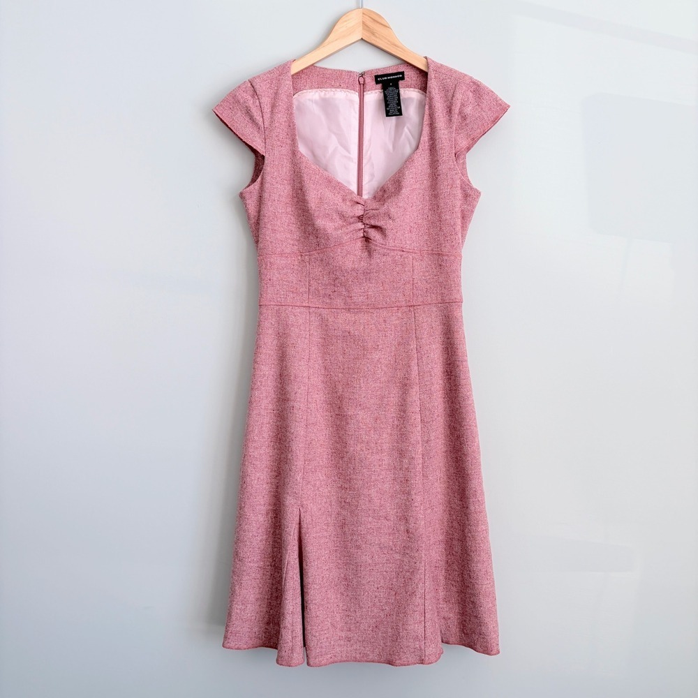 Club Monaco Meredith Dress Corporate Girlie Cap Sleeve Wool Silk Pink Women's 0